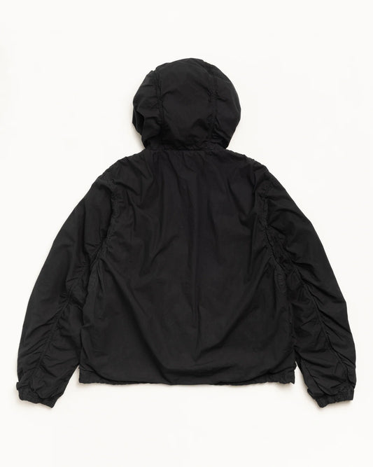 DOUBLE COTTON HOODED JACKET BLACK