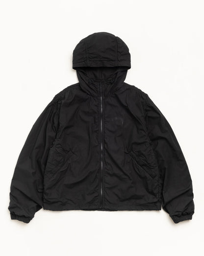 DOUBLE COTTON HOODED JACKET BLACK