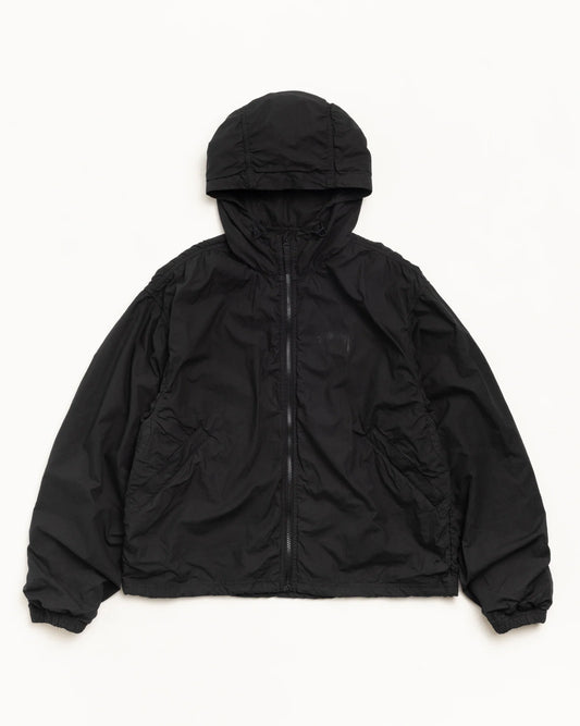DOUBLE COTTON HOODED JACKET BLACK