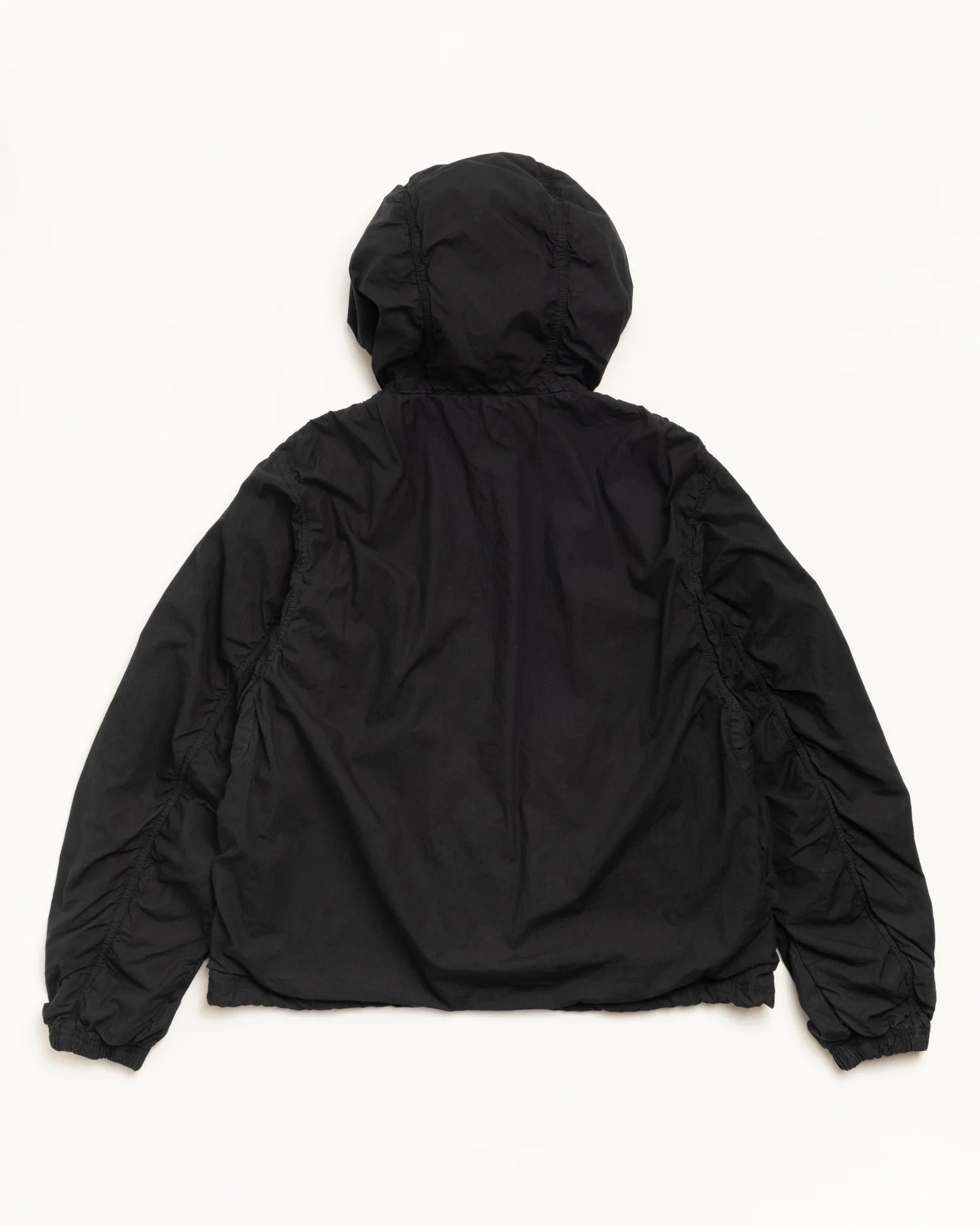 DOUBLE COTTON HOODED JACKET BLACK