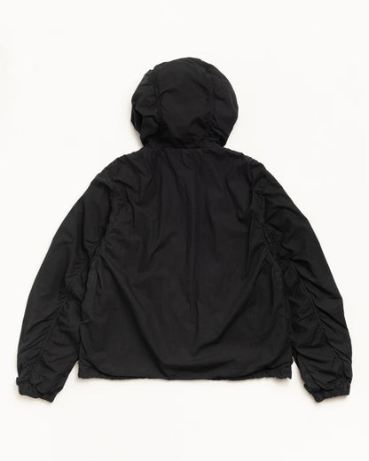 DOUBLE COTTON HOODED JACKET BLACK