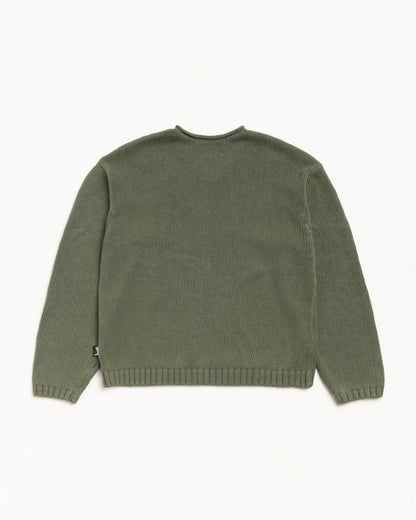 ROLL V NECK SWEATER GREEN